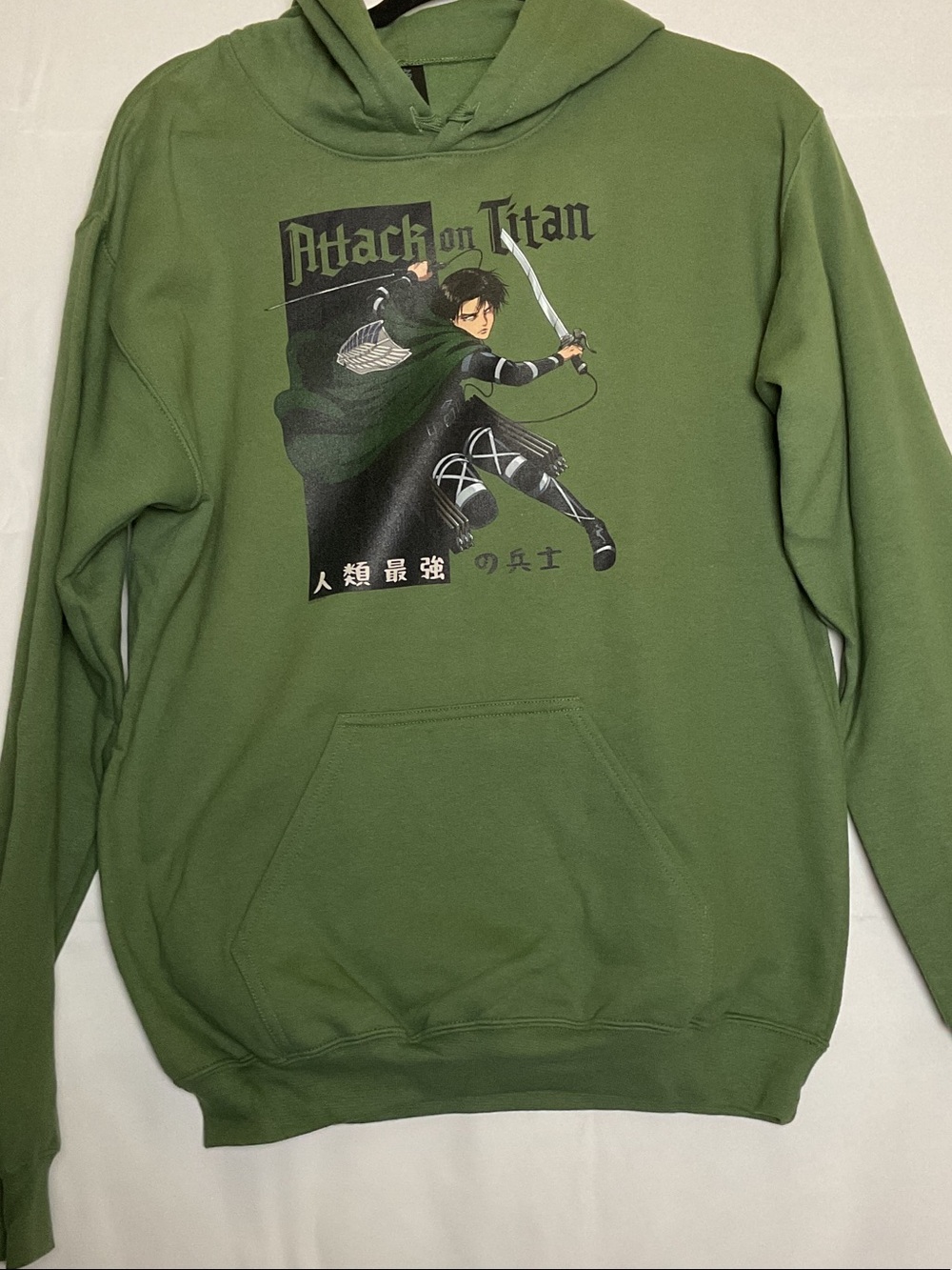 Gildan Green Attack on Titan Graphic Crewneck Hoodie